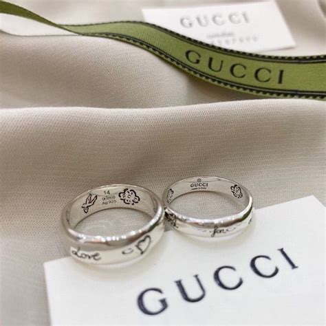 gucci black metal ring band|gucci couple ring.